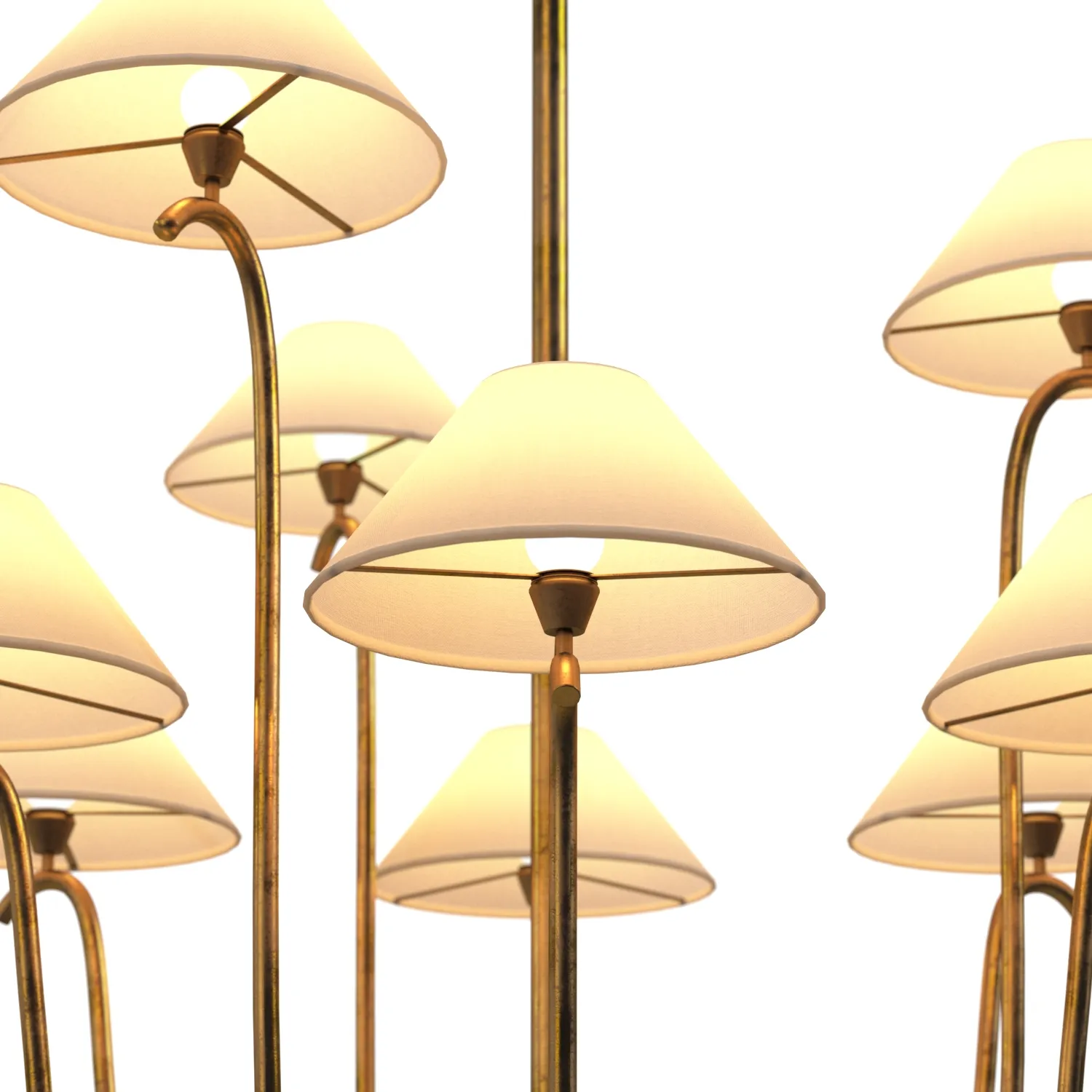 Large Jet Deau Five arm Wall Light In The Style Of Jean Royere 3D Model_05